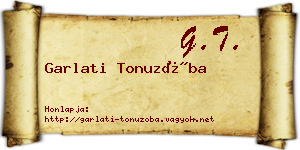 Garlati Tonuzóba névjegykártya